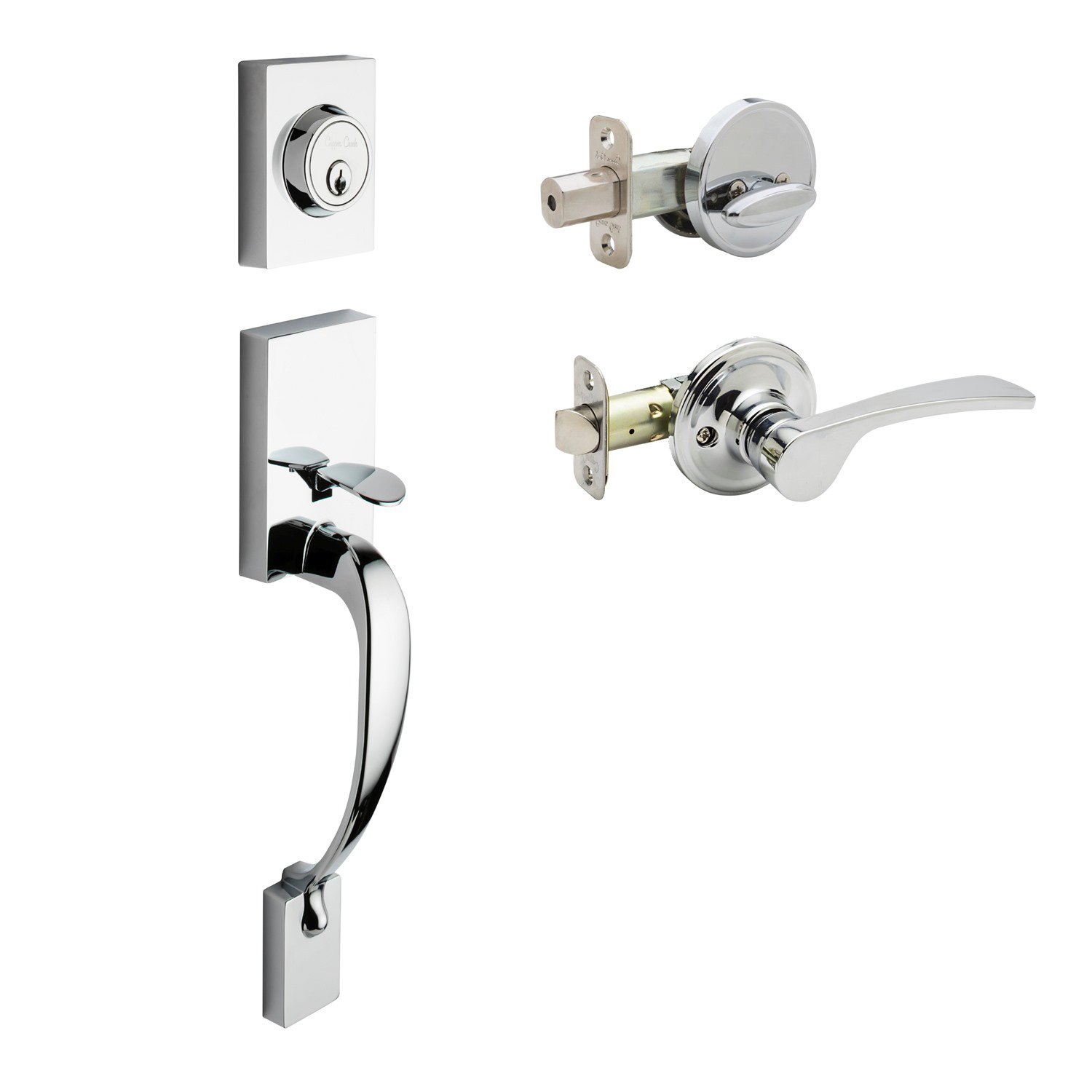 Copper Creek FZ2610XKLL-PS Craftsman Front Entrance Handleset in